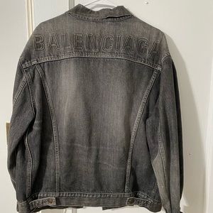 Balenciaga womens oversized black denim jacket size 36 US size 4